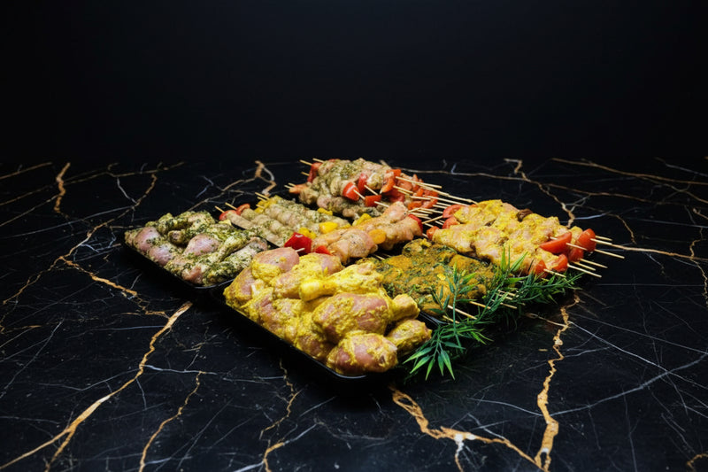 Brochette de poulet mariné