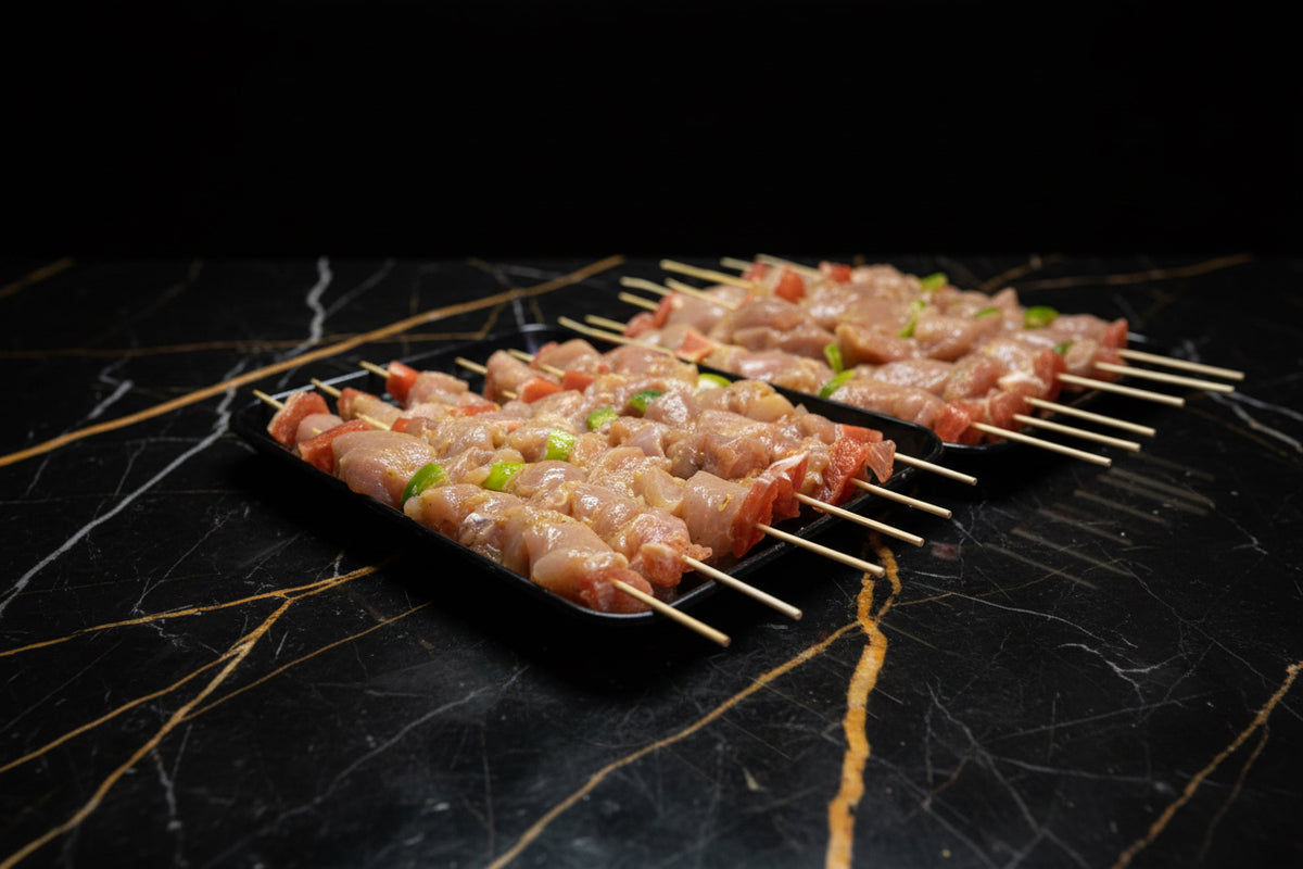 Brochette de poulet mariné